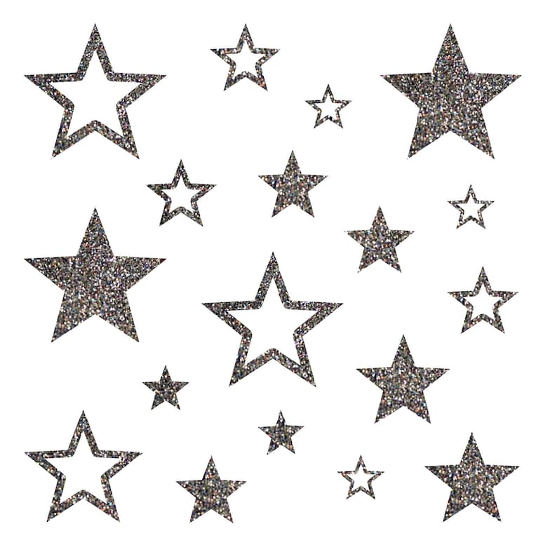 Glitter Iron-on Stars Iron-on Stars Pack of 18 on - Etsy Canada