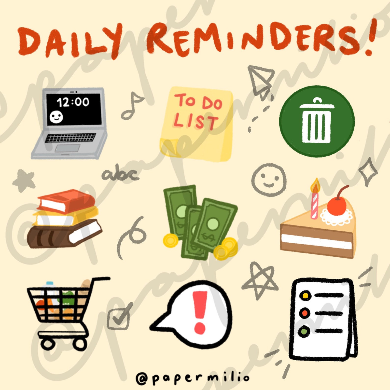 Daily Reminders Cute Bullet Journal Planner Diary Etsy