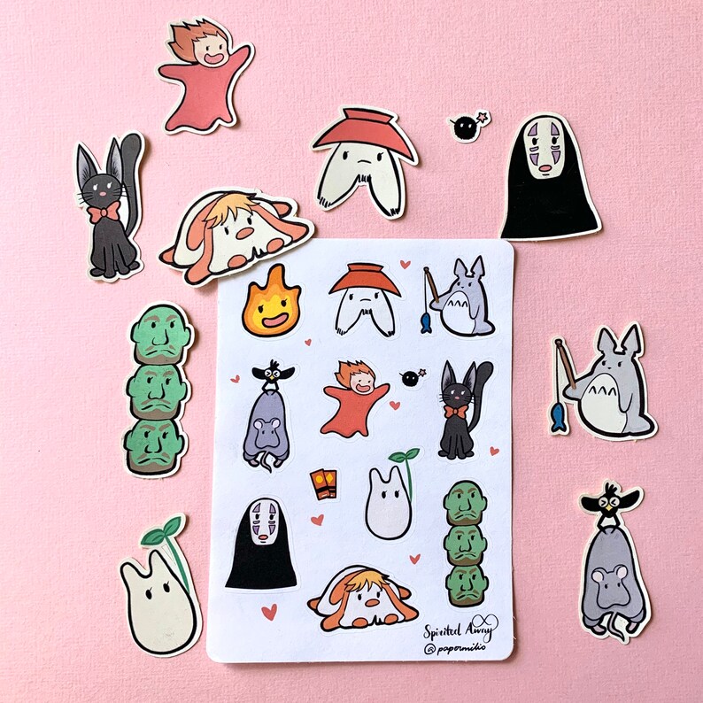 studio ghibli character sticker sheet etsy