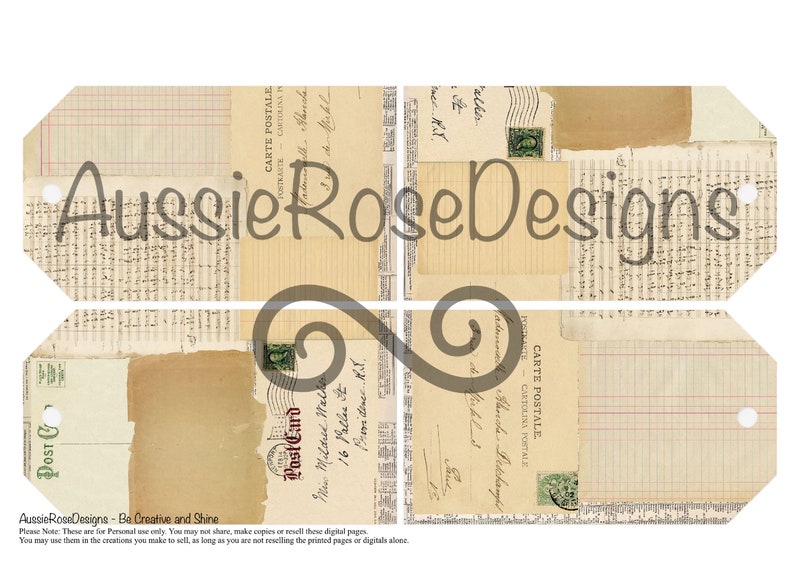 Newspaper Background s Ephemera Journal Cards Junk Etsy