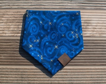 Galaxy Dog Bandana -  Cat Bandana - Space - Snap on - Pet Scarf -  Outer Space - Glitter Spirals#810