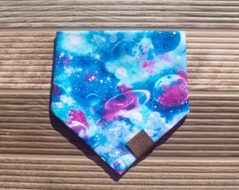 Galaxy Dog Bandana -  Cat Bandana - Space - Snap on - Pet Scarf -  Blue/Purple Outer Space#811