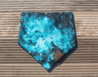 Galaxy Dog Bandana -  Cat Bandana - Space - Snap on - Pet Scarf -  Blue Outer Space - Stars - Blue#801