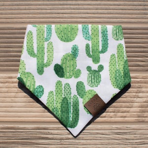 Cactus Dog Bandana - Cat Bandana - Pet Scarf - Snap On - Plants - Cacti - Green Cactus#601