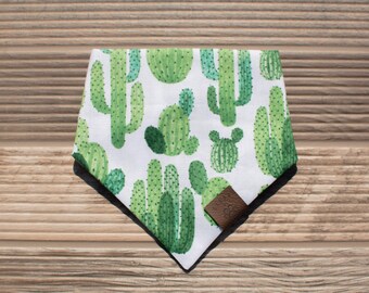 Cactus Dog Bandana - Cat Bandana - Pet Scarf - Snap On - Plants - Cacti - Green Cactus#601