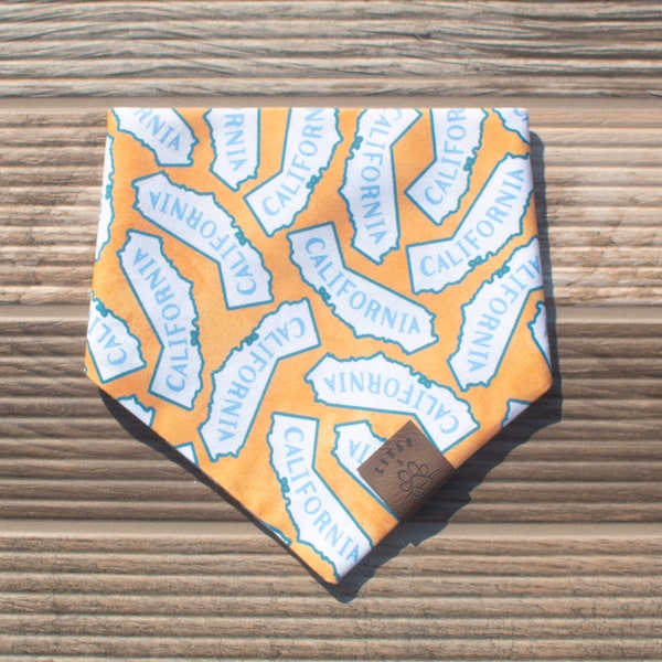 California Dog Bandana - Cat Bandana - Snap On - Pet Scarf - State Pride - California#1403