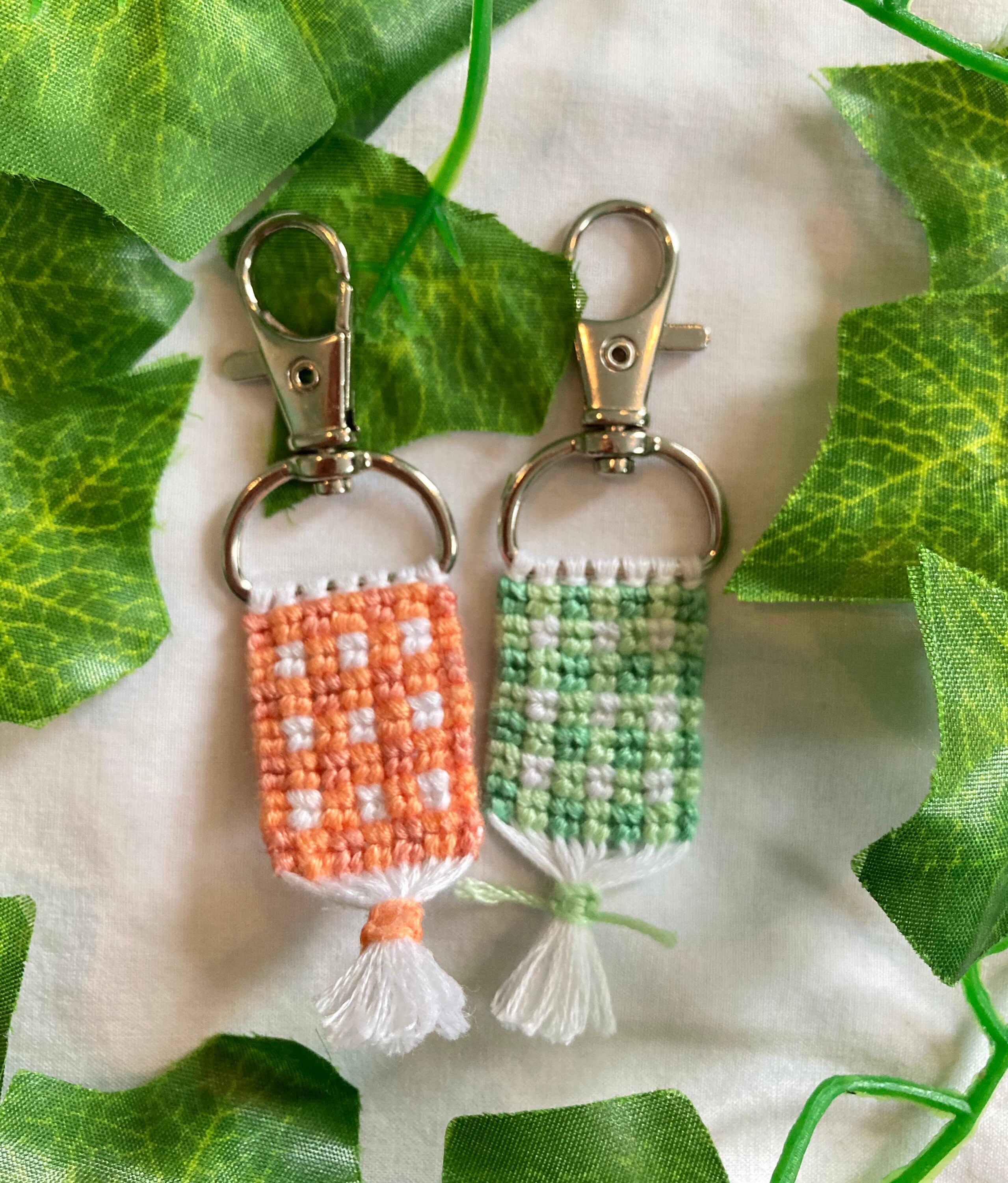 Plaid Preppy Keychains Etsy