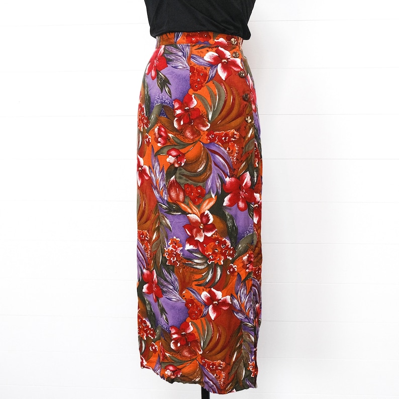 Vintage 80s /'Millers/' Floral Maxi Skirt 14-16