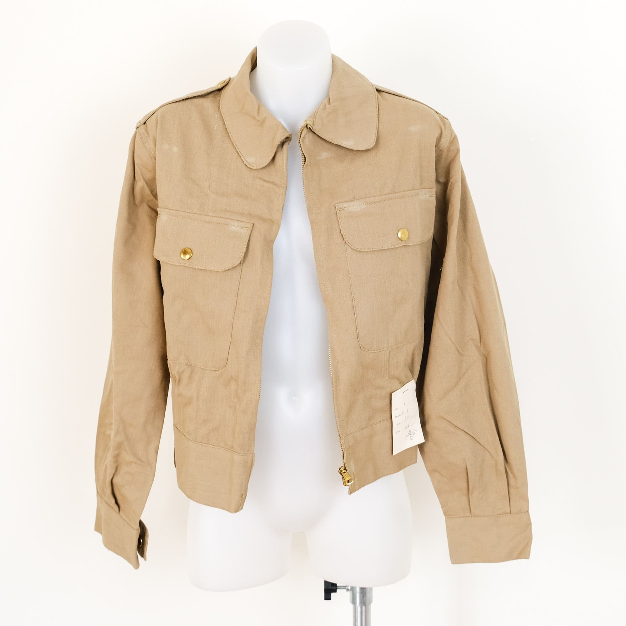 Vintage 50s Tan Military Cropped Bomber Jacket - Etsy