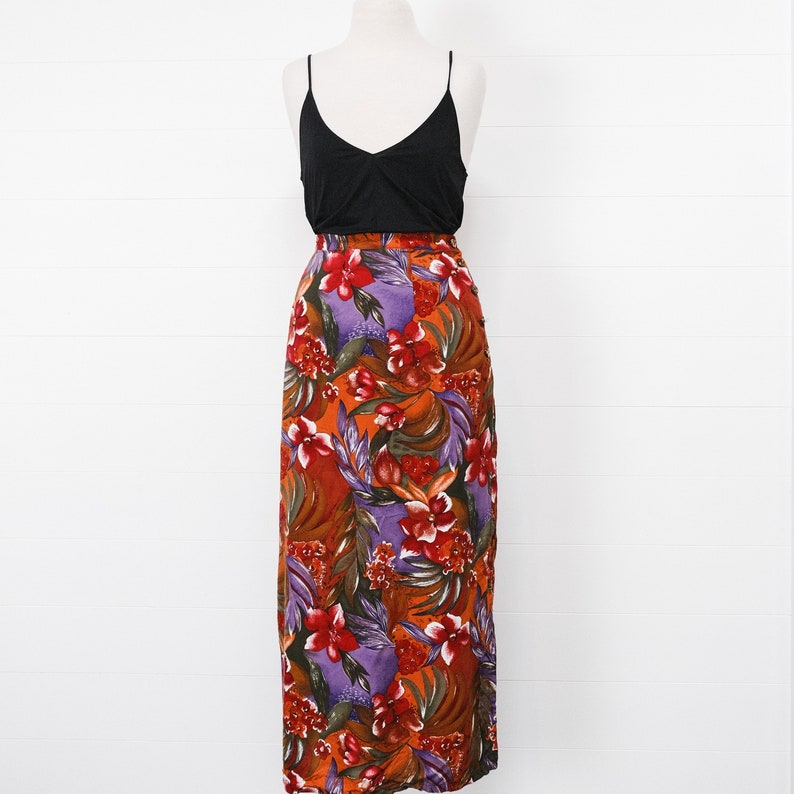Vintage 80s /'Millers/' Floral Maxi Skirt 14-16