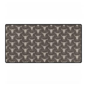 Rustic Bull Horn Desk Mat - Farmhouse Decor, Office Accessories, Cow Print, Gamer Mat, Unique Gift Idea