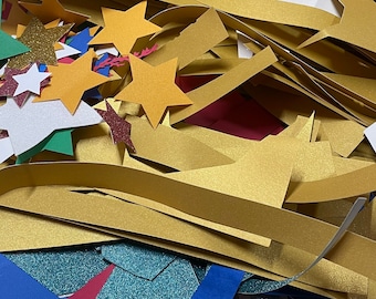 Cardstock Scrap Paper Pack Bundle | Random shapes & long strips | Destash for Junk Journaling, Card Making, Scrapbooking, and Collages