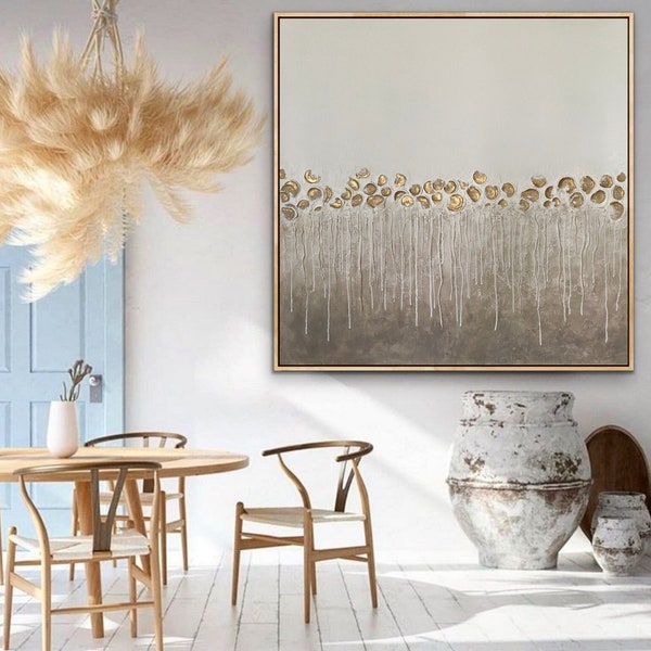 Gray and Gold Painting Etsy