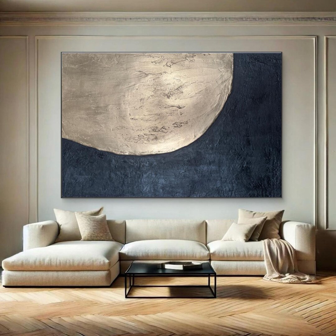 Gold Black 3D Plaster Wall Art, Large Wall Art, Wabi Sabi Wall Art ...