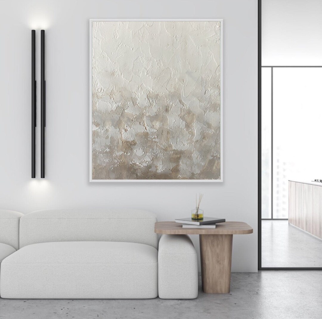 White Texture Abstract Painting, Abstract Painting,minimalist Abstract