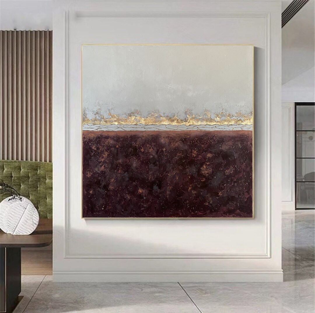 Burgundy Painting Abstract Art Original Large Wall Art Purple Etsy