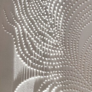 White 3d points feather, White 3d abstract rich texture, Abstract wall art original, Large painting, Monochrome wall art, Textured painting image 8