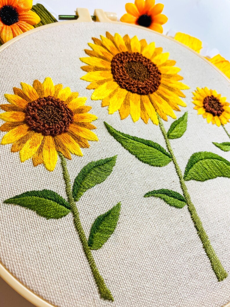 Fall Sunflowers Embroidery Pattern PDF Instant Digital Etsy