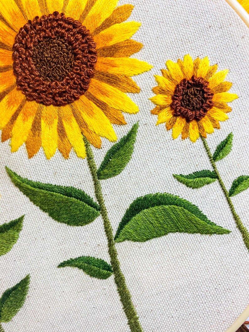 Fall Sunflowers Embroidery Pattern PDF Instant Digital Etsy
