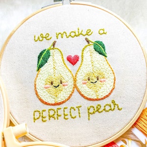 Valentine's Series SET Cute Food Puns Hand Embroidery Designs 3 Embroidery Patterns & Tutorials 3 PDF Instant Digital Downloads image 5