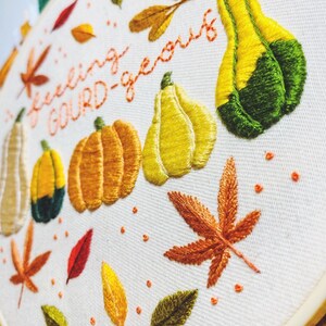 Autumn Series Feeling GOURDgeous Embroidery Pattern PDF Instant Digital Download Now with DMC colour codes image 4