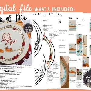 Thanksgiving Pie Series SET Life Of Pie Easy As Pie Crisp Crunch Crumble 3 Embroidery Patterns PDF Instant Digital Download DMC image 9