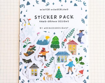 Winter Wonderland - Bullet Journal Stickers - Pack of 47 Hand-Drawn Illustrations - Planner Stickers - Scrapbook Stickers - Sticker Set