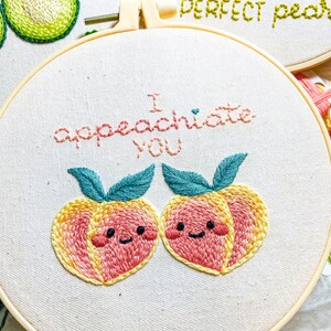 Valentine's Series SET Cute Food Puns Hand Embroidery Designs 3 Embroidery Patterns & Tutorials 3 PDF Instant Digital Downloads image 6