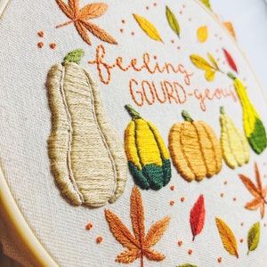 Autumn Series Feeling GOURDgeous Embroidery Pattern PDF Instant Digital Download Now with DMC colour codes image 2