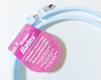 Beginner 7" Embroidery Hoop - Susan Bates Deluxe Embroidery Hoop with Super Grip Lip - 7 Inch Plastic Embroidery Hoop - Beginner Friendly