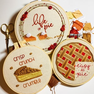 Thanksgiving Pie Series SET Life Of Pie Easy As Pie Crisp Crunch Crumble 3 Embroidery Patterns PDF Instant Digital Download DMC image 7