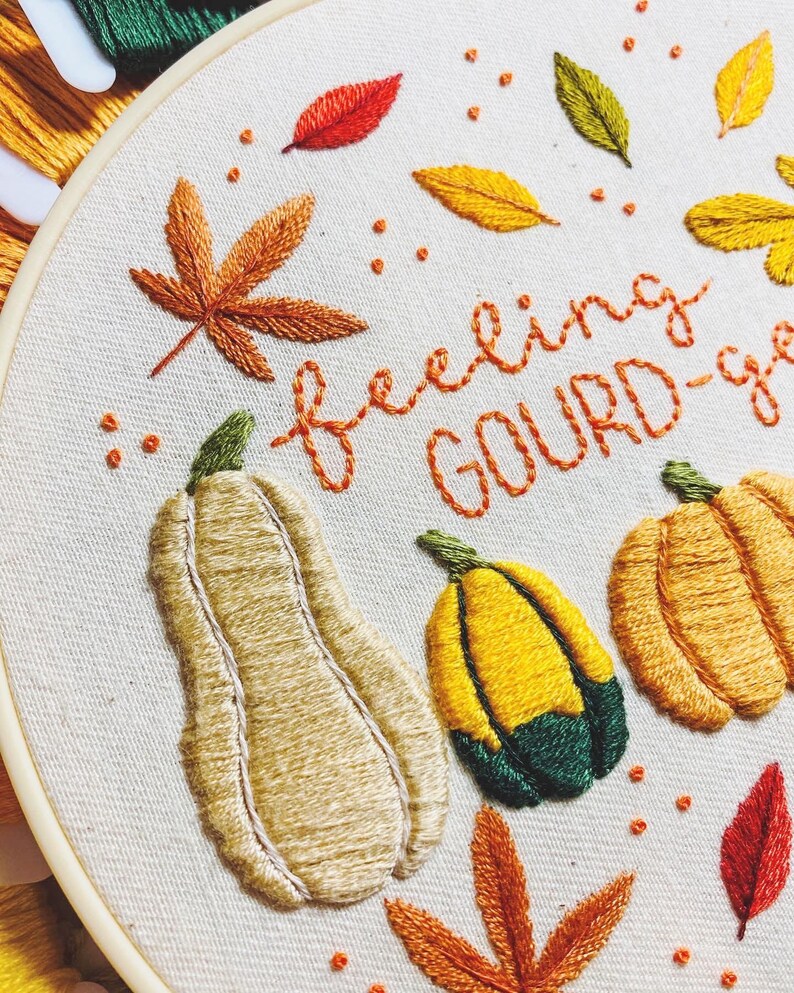 Autumn Series Feeling GOURDgeous Embroidery Pattern PDF Instant Digital Download Now with DMC colour codes image 6
