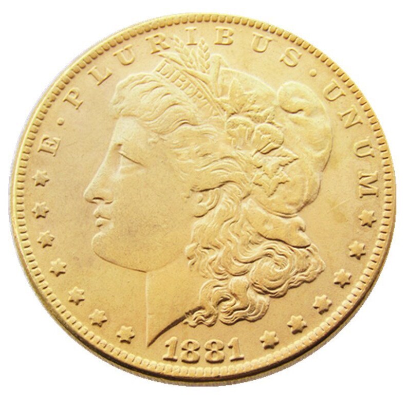 Dollar 1881cc Gold Plated Coin Rare Coin Etsy