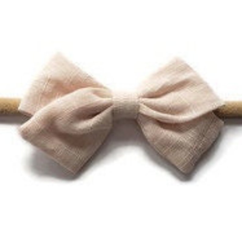 Baby girl headband, Newborn headband, Newborn girl bow, Newborn bow, Infant bows, Mini bow, Nylon bow, Nylon headband, Baby girl bow image 10