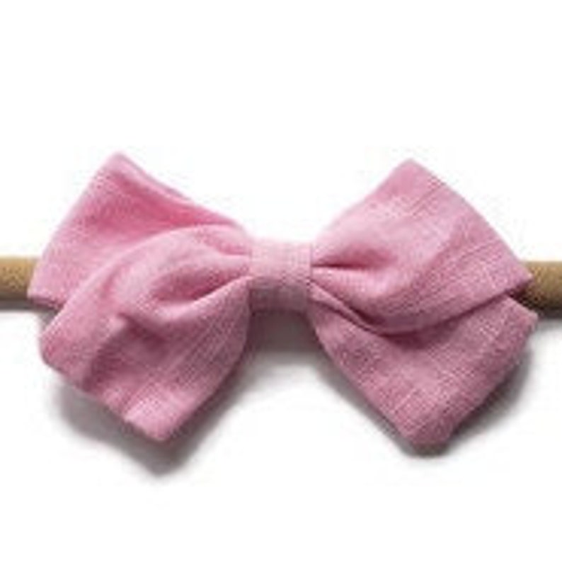 Baby girl headband, Newborn headband, Newborn girl bow, Newborn bow, Infant bows, Mini bow, Nylon bow, Nylon headband, Baby girl bow image 9