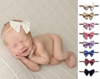 Toddler Bows, Knotted Headband, Infant Headband, Newborn bow, Newborn Headband, Infant Bow, Headwrap, Turban Headband, Baby Girl Headband