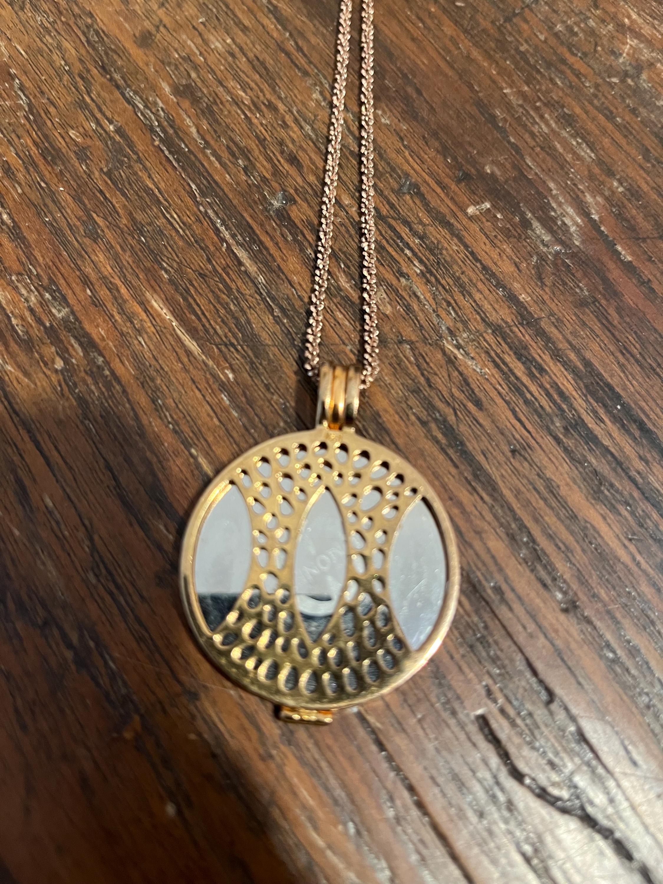 Original Mi Milano Halskette/Anhänger Set. Wendbarer Halter Paua