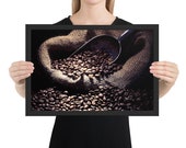 Framed Poster, Coffee Beans Poster, Wall Decor, Coffee Shop, Wall Art, Photography