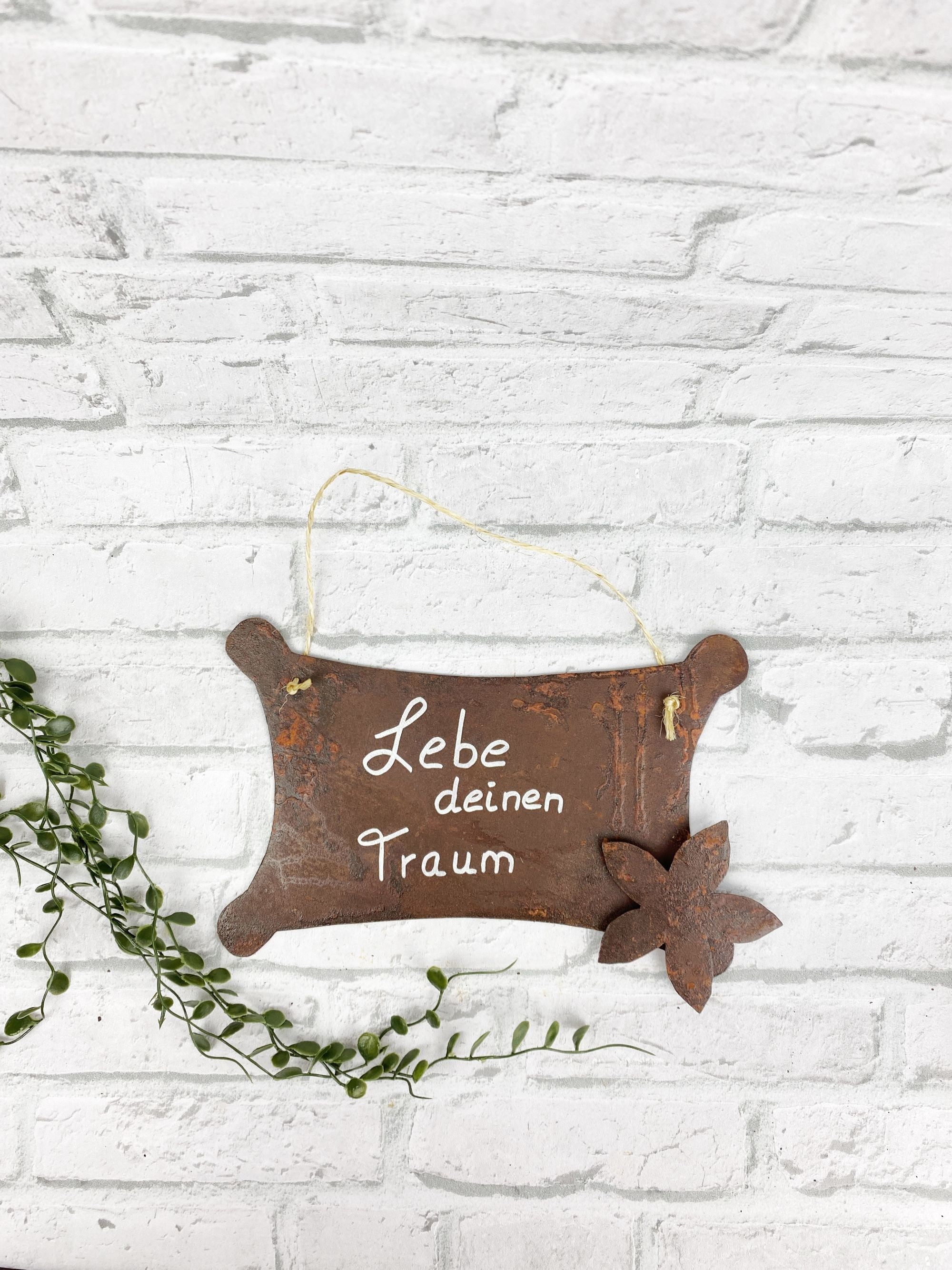 Edelrost Spruchtafel mit Lotusblüte und Spruch Rost Etsy Österreich