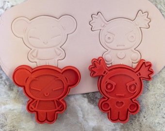 Pucca cookie cutter. Great gift for kawaii lovers and collectors. Garu and Pucca Chibi Love set. Get your cartoon characters as a cookie!
