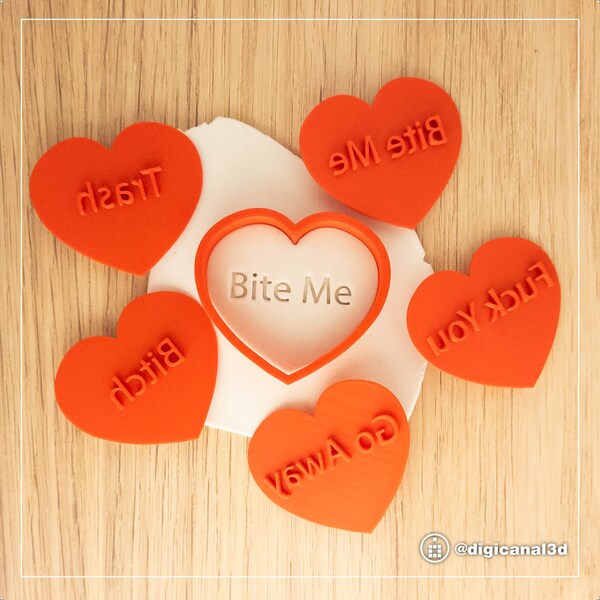 Funny Mean Conversations Hearts Cookie Cutter Set. Valentine's Day