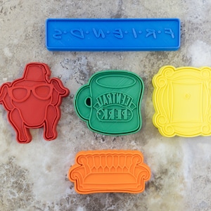 Friends Cookie Cutter Set . TV series . Present for Friends fans . Party decor and idea for best friend birthday . Fondant . Polymer Clay