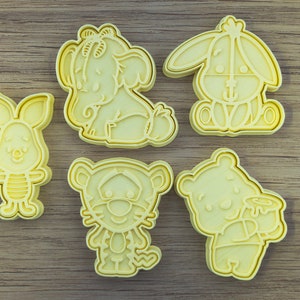 Winnie the Pooh Cookie Cutter Set Piglet Tigger Eeyore Heffalump Fondant and Clay Models Play Doh shapes great gift for Parties