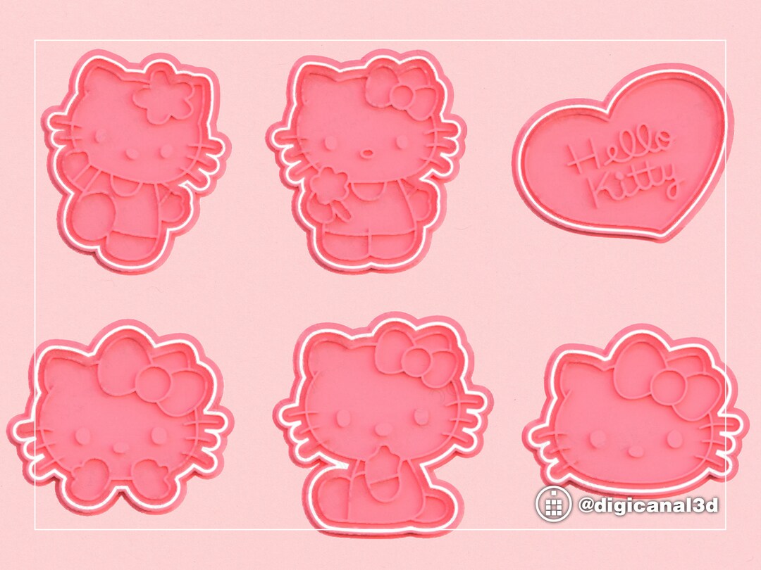 Hello Kitty Cookie Cutter Set of 6, Stamp With Handle. Works for