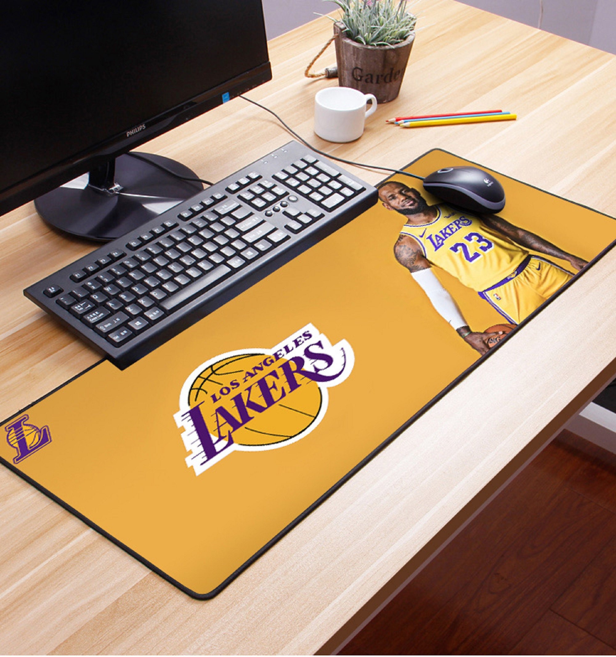 LeBron James Lakers Mouse Pad Print Extra Large Desk Pad Desk Etsy