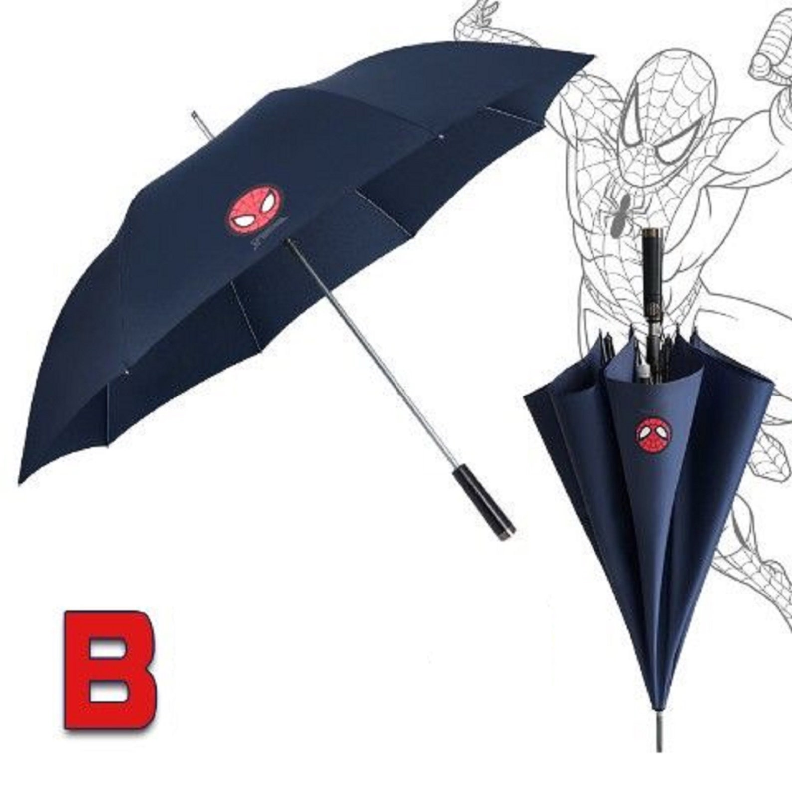 Marvel Trend Spiderman Long Handle Umbrella Rain Umbrella Etsy