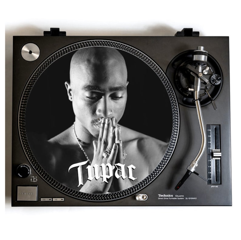 Tupac Shakur Turntable Slipmat for Vinyl Records, Custom Slip Mat, Hip