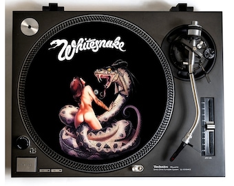 Whitesnake Turntable Slipmat for Vinyl record, DJ slip mat, Heavy Metal, gift for Music lover, Hard Rock, Unique birthday present, Coverdale