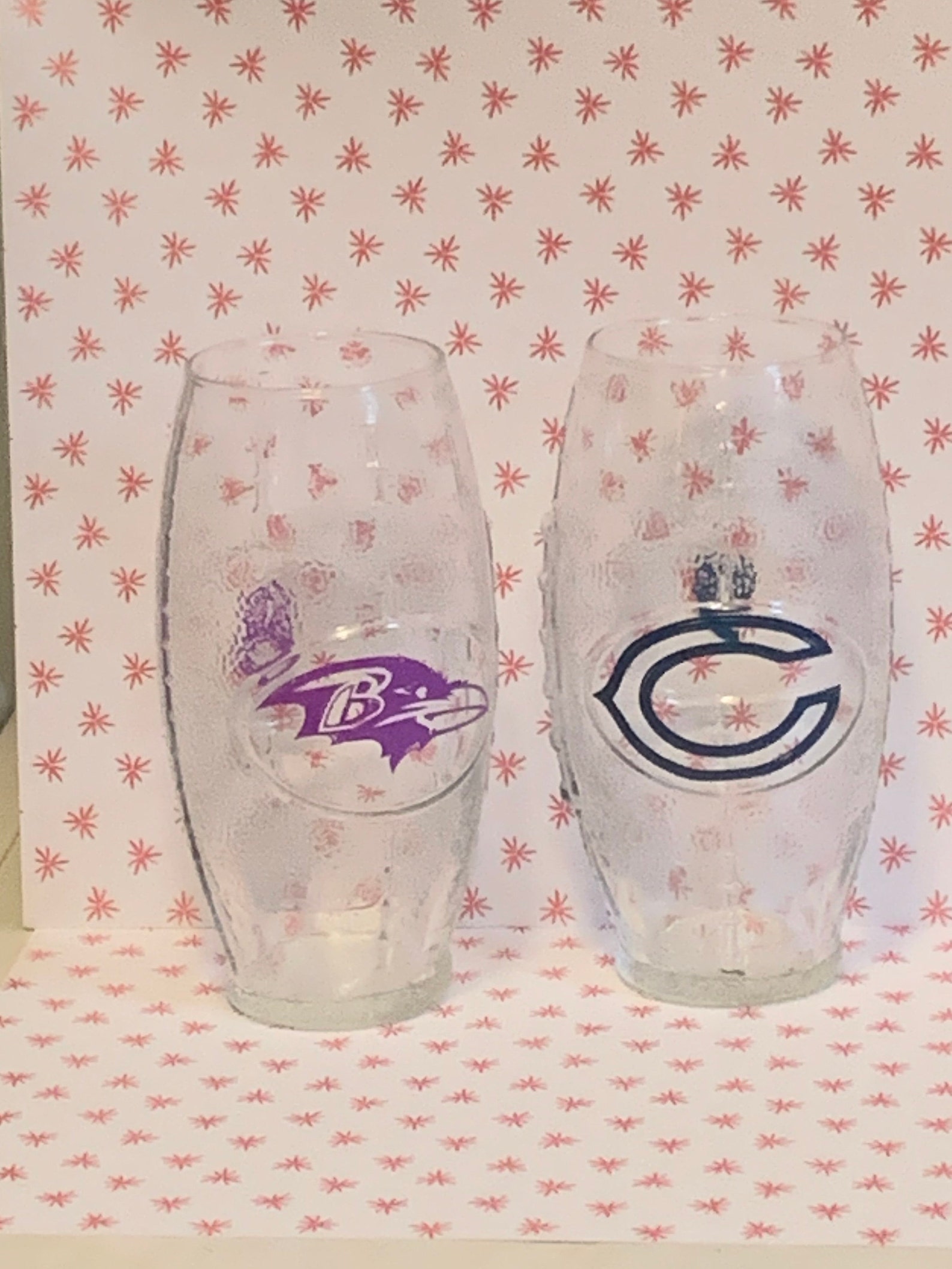 Custom Ordered Football Shaped Glasses Etsy