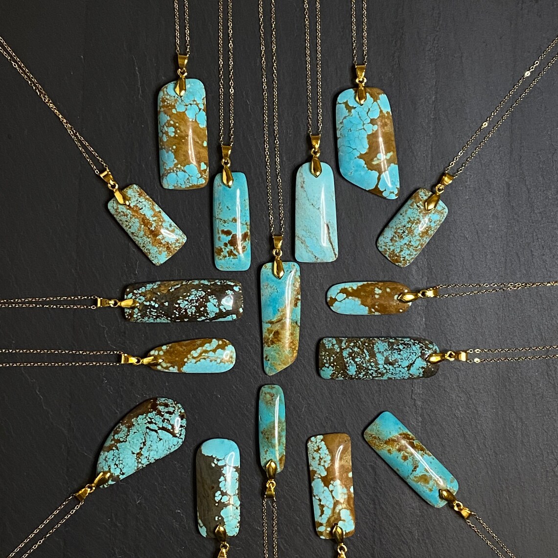No 8 Mine Turquoise Pendant Necklace Etsy